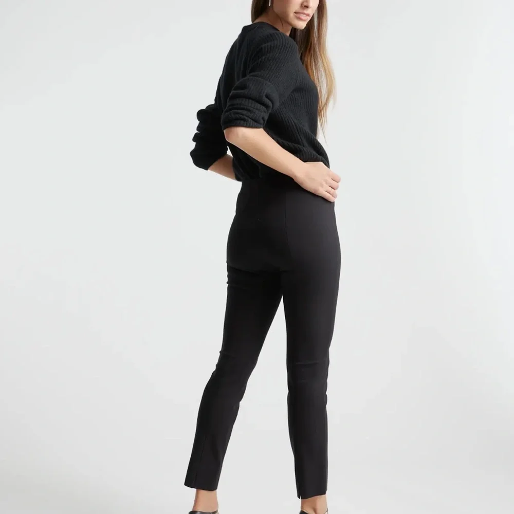 Quince Ultra Stretch Ponte Pintuck Black Ankle Pants, Size M, Pristine Like New! - Picture 8 of 15